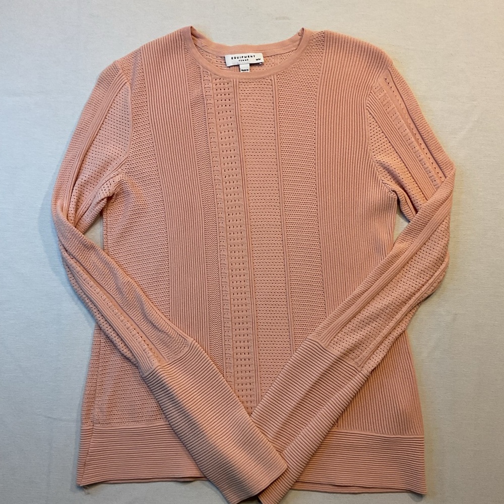 Equipment Femme Pink long Sleeve Knitted Poly Texture, Size M